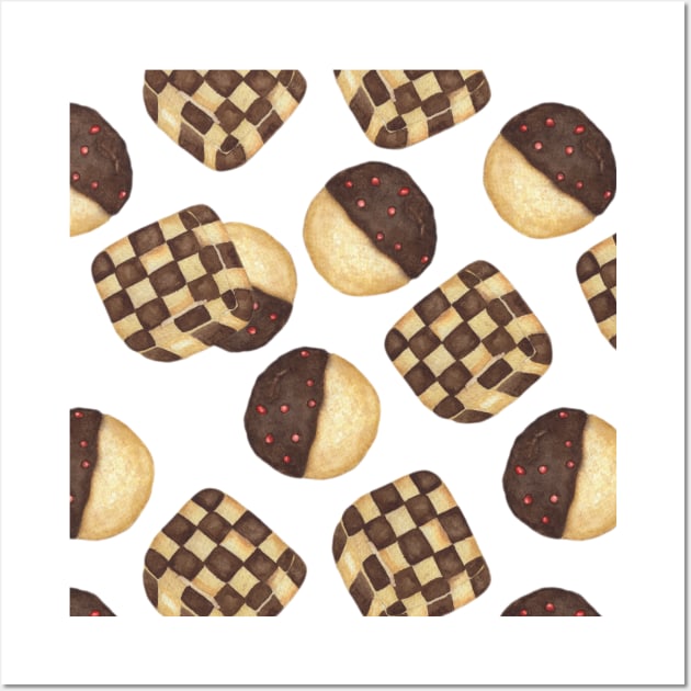 Choco Cookie Pattern Wall Art by paintingbetweenbooks